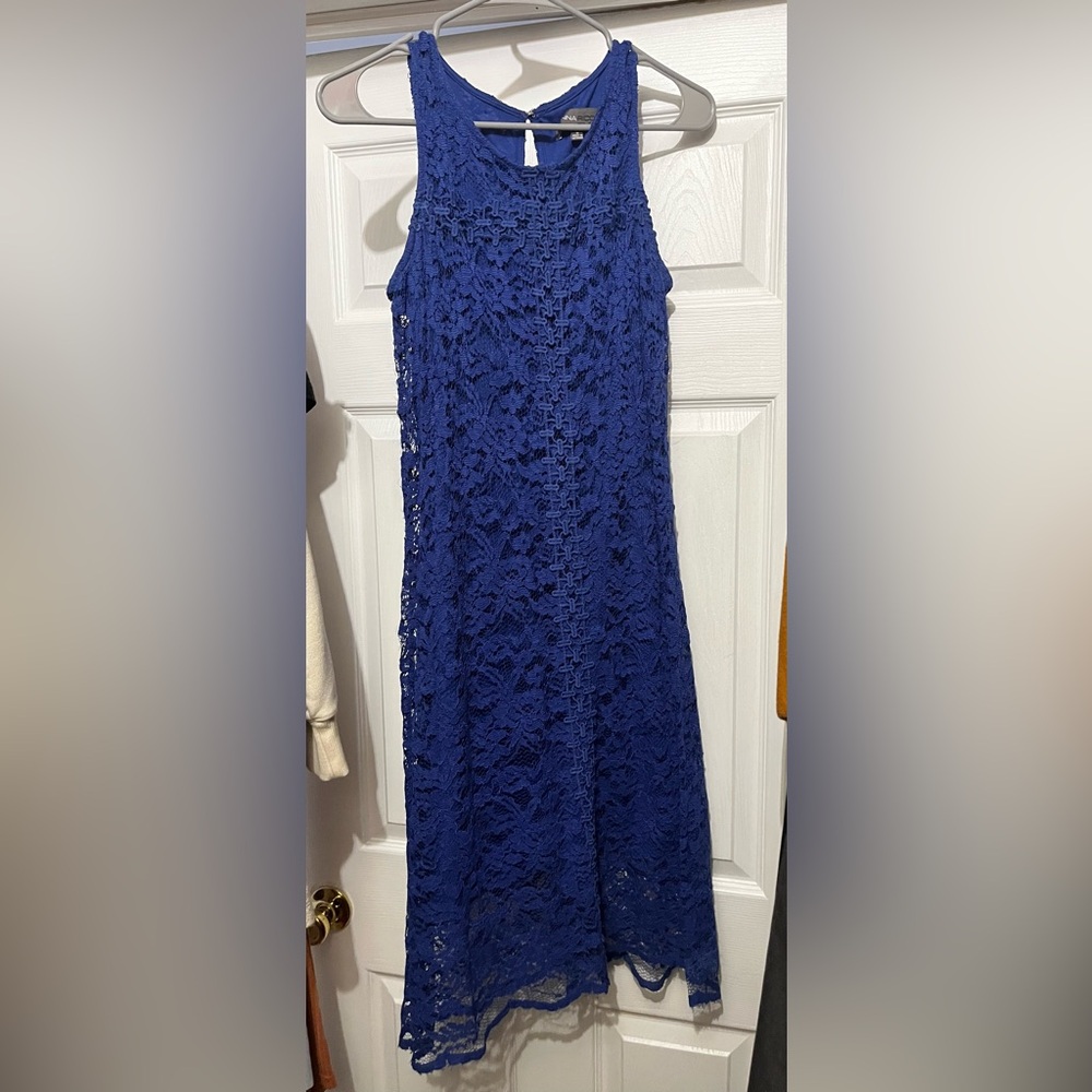 Elegant Blue Lace Dress